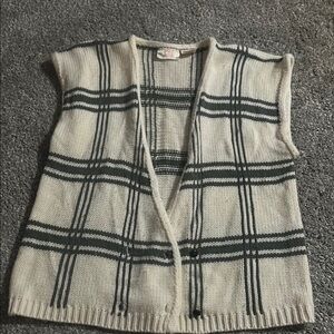 Plaid Sleeveless Sweater Vest